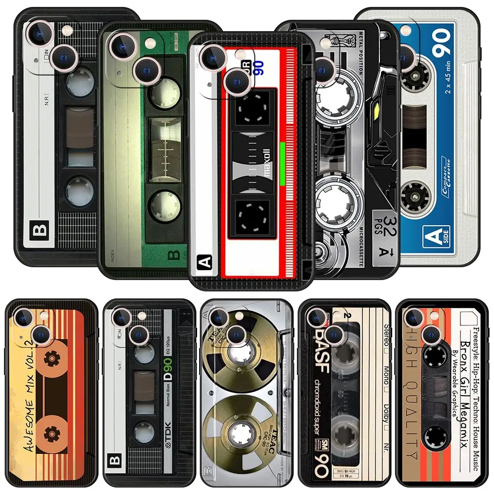 Vintage Cassette Tape Phone Case For iPhone 17 16 15 Pro Max 11 12 13 14 7 8 Plus SE 2020 X XR XS Cover Soft Black
Vintage Cassette Tape Phone Case For iPhone 17 16 15 Pro Max 11 12 13 14 7 8 Plus SE 2020 X XR XS Cover Soft Black