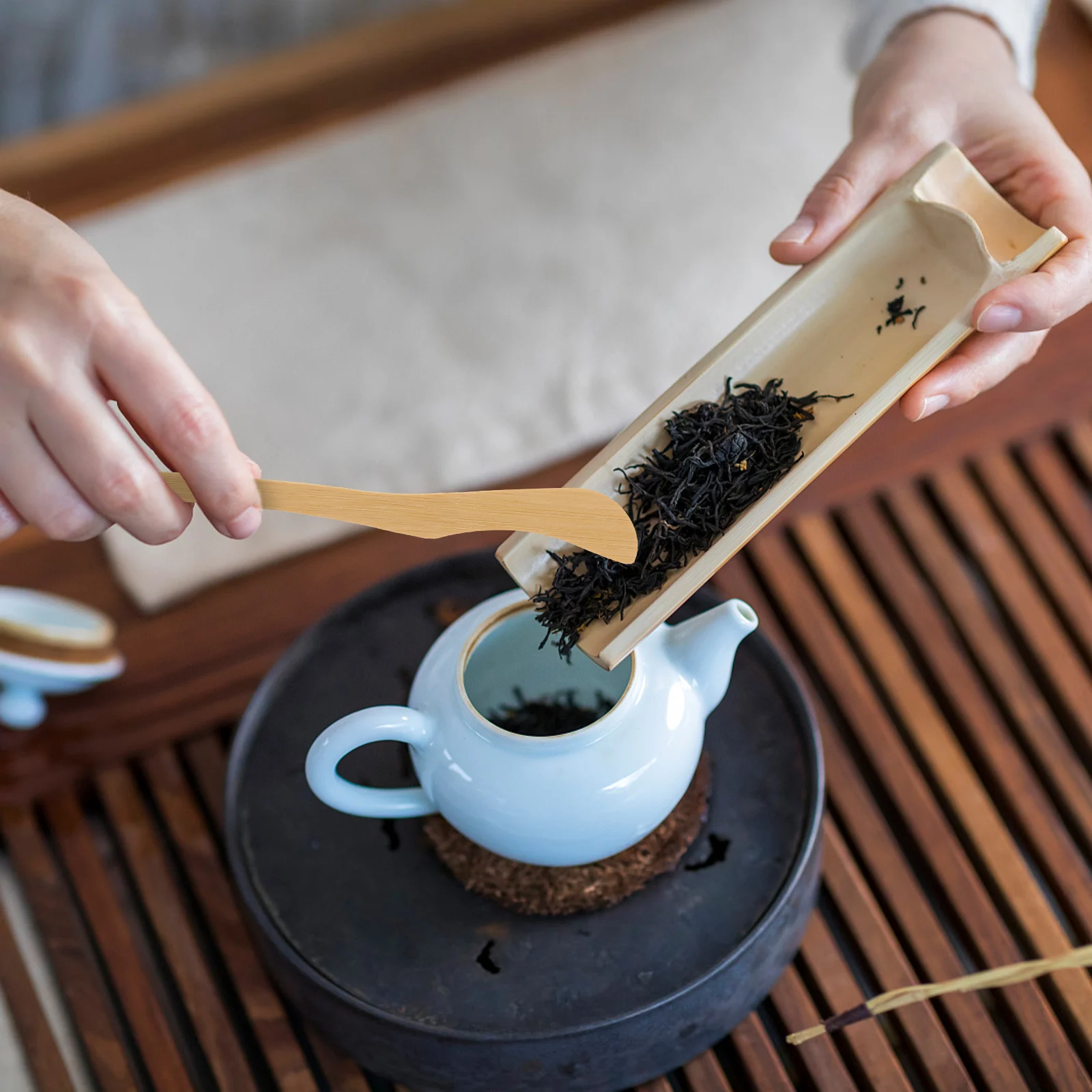 Bamboo Accessories 6 Pieces Chinese Tea Set Tools Scoop Clip Needle Spoon Portable Home Office Loose Leaf Tea Ceremonial 
Bamboo Accessories 6 Pieces Chinese Tea Set Tools Scoop Clip Needle Spoon Portable Home Office Loose Leaf Tea Ceremonial