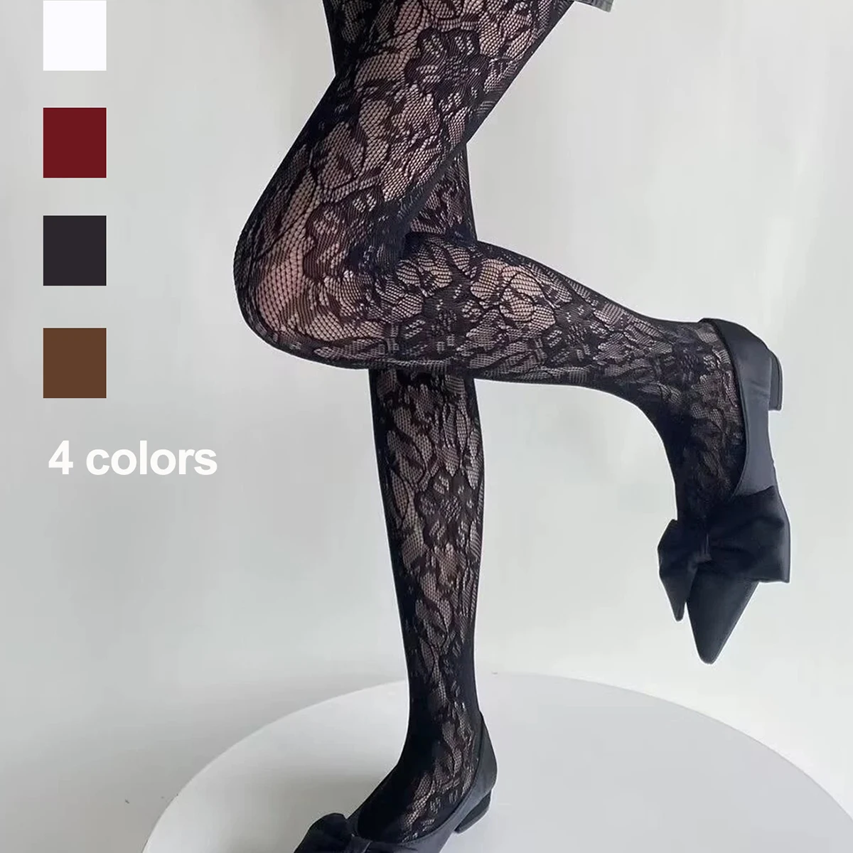 CHAOZHU цельные французские романтические ажурные колготки с цветочным узором, плотные однотонные колготки черного вина, кофе, белого цвета
CHAOZHU цельные французские романтические ажурные колготки с цветочным узором, плотные однотонные колготки черного вина, кофе, белого цвета