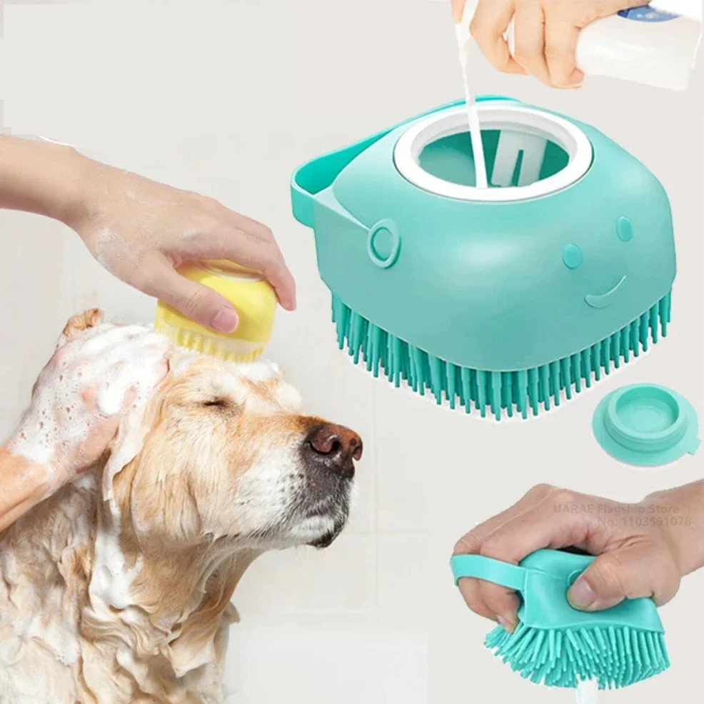 Dog Bathing Brush Pet Massage Brush Shampoo Dispenser Soft Silicone Brush Rubber Bristle for Dogs and Cats Shower Grooming Tool
Dog Bathing Brush Pet Massage Brush Shampoo Dispenser Soft Silicone Brush Rubber Bristle for Dogs and Cats Shower Grooming Tool