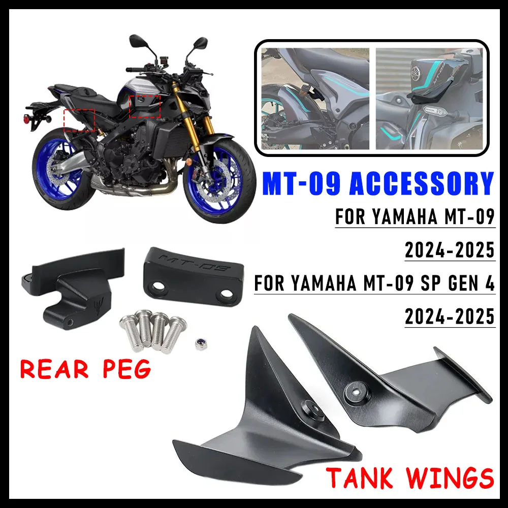 For YAMAHA MT09 MT09SP Gen 4 2024+Accessories Wings Protection Tank Guard Rear Peg Blanking Blocks Fuel Tank Side Wings Spoiler
For YAMAHA MT09 MT09SP Gen 4 2024+Accessories Wings Protection Tank Guard Rear Peg Blanking Blocks Fuel Tank Side Wings Spoiler
