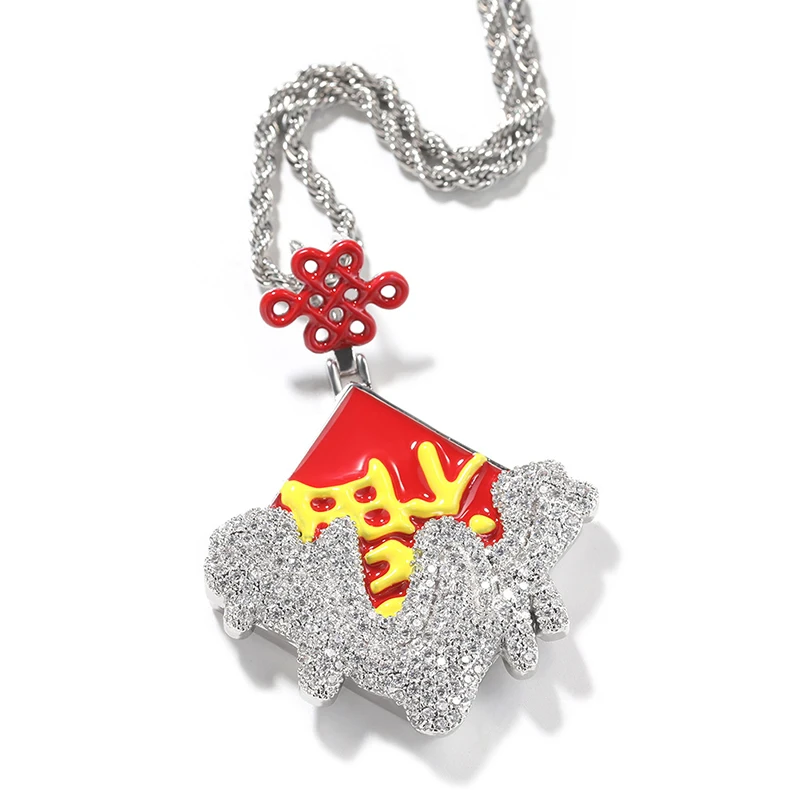 Hip Hop 5A+ CZ Stone Paved Bling Ice Out China Knot Lucky Amulet Pendants Necklaces for Men Rapper Jewelry Silver Color
Hip Hop 5A+ CZ Stone Paved Bling Ice Out China Knot Lucky Amulet Pendants Necklaces for Men Rapper Jewelry Silver Color