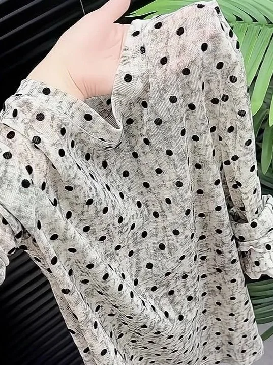 Slimming Polka Dot Long Sleeve T-Shirt Fashionable Patchwork Design Spring Summer New Style Versatile Trendy Top Women's Shirt
Slimming Polka Dot Long Sleeve T-Shirt Fashionable Patchwork Design Spring Summer New Style Versatile Trendy Top Women's Shirt