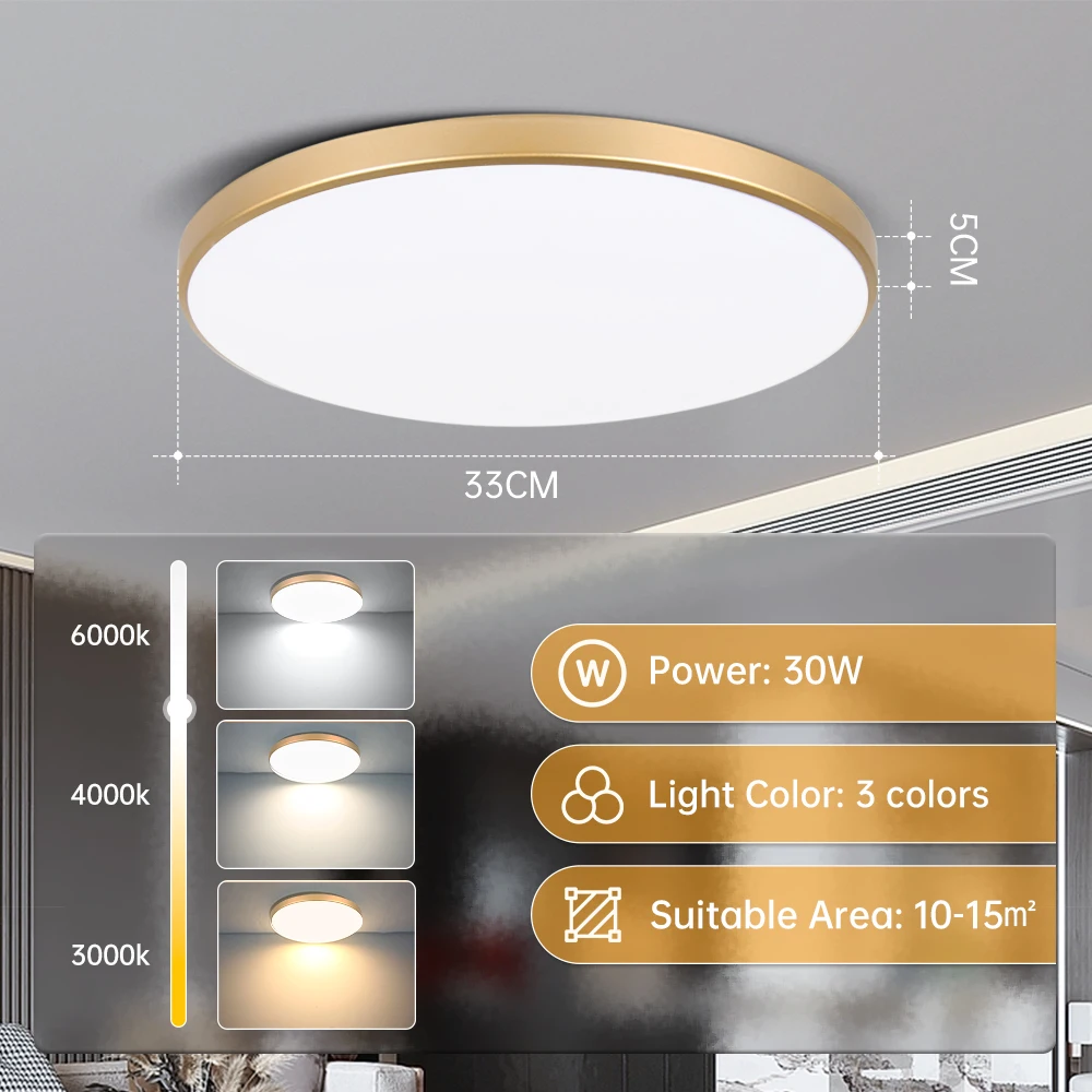 Waterproof LED Bathroom Ceiling Light 18W/30W/40W 220V Round Lamp for Kitchen Living Room Balcony - Energy Efficient Lighting
Waterproof LED Bathroom Ceiling Light 18W/30W/40W 220V Round Lamp for Kitchen Living Room Balcony - Energy Efficient Lighting