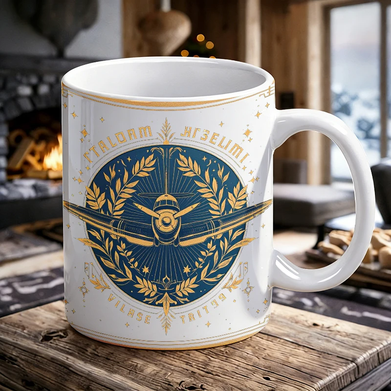 Vintage aviation badge ceramic mug, coffee cup, milk cup, office tea cup, drinking cup, gift for friends, fade-resistant
Vintage aviation badge ceramic mug, coffee cup, milk cup, office tea cup, drinking cup, gift for friends, fade-resistant