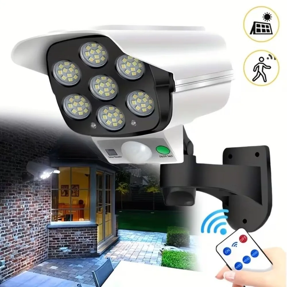 Waterproof Solar Motion Sensor Light 77 LED 3 Modes LED Wall Lamp Remote Control Fake CCTV Camera Security Dummy Camera
Waterproof Solar Motion Sensor Light 77 LED 3 Modes LED Wall Lamp Remote Control Fake CCTV Camera Security Dummy Camera