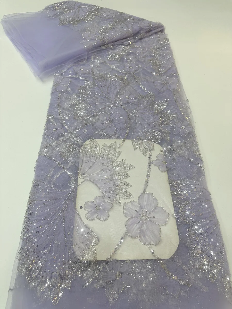 New Arrival Purple Sequins Handmade Beads African Tulle Lace Fabric 2025 High Quality Beaded French Nigerian Lace Fabric KYX2511
New Arrival Purple Sequins Handmade Beads African Tulle Lace Fabric 2025 High Quality Beaded French Nigerian Lace Fabric KYX2511