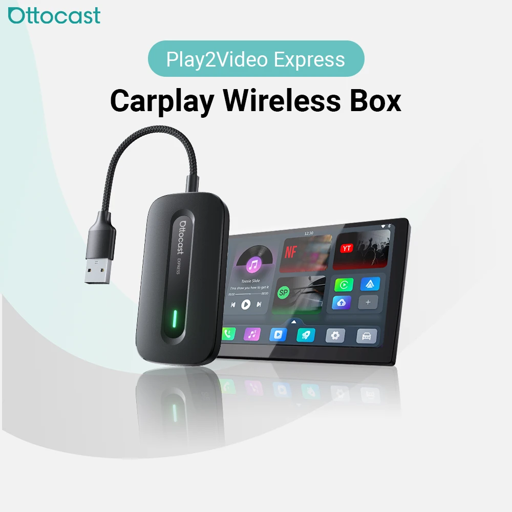OTTOCAST Play2Video Express Video Adapter Wireless CarPlay & Android Auto Built-in YouTube Netflix Spotify WiFi 6 Plug and Play
OTTOCAST Play2Video Express Video Adapter Wireless CarPlay & Android Auto Built-in YouTube Netflix Spotify WiFi 6 Plug and Play