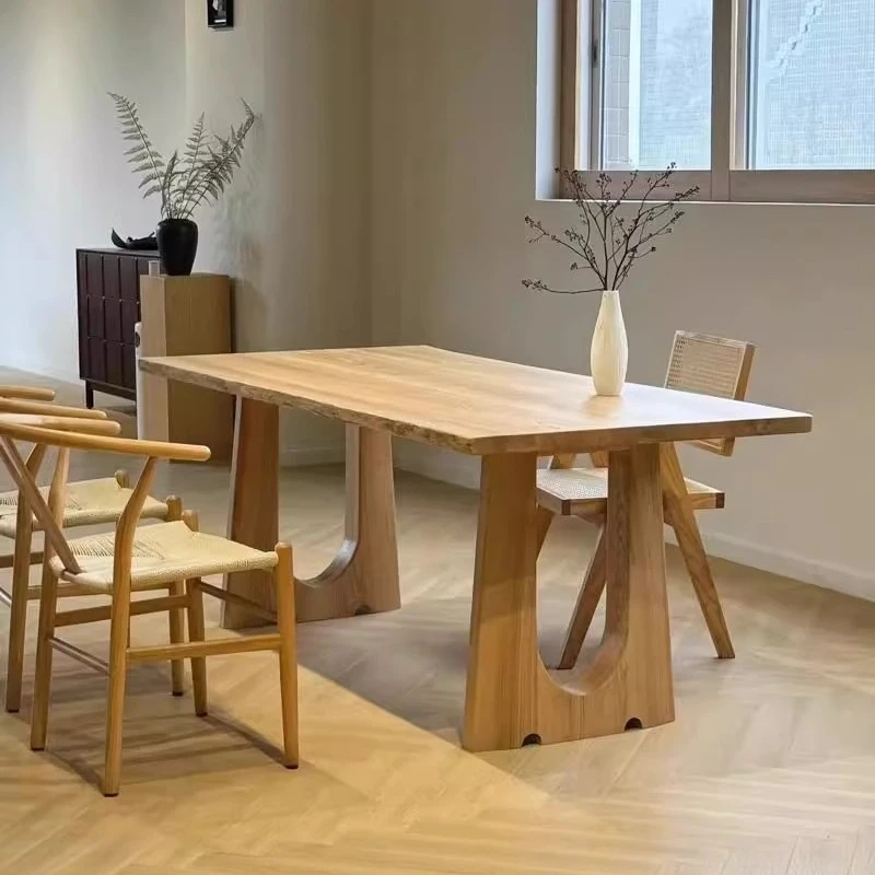 Solid wood dining table Rectangle family B & B log color dining table, negotiation desk
Solid wood dining table Rectangle family B & B log color dining table, negotiation desk