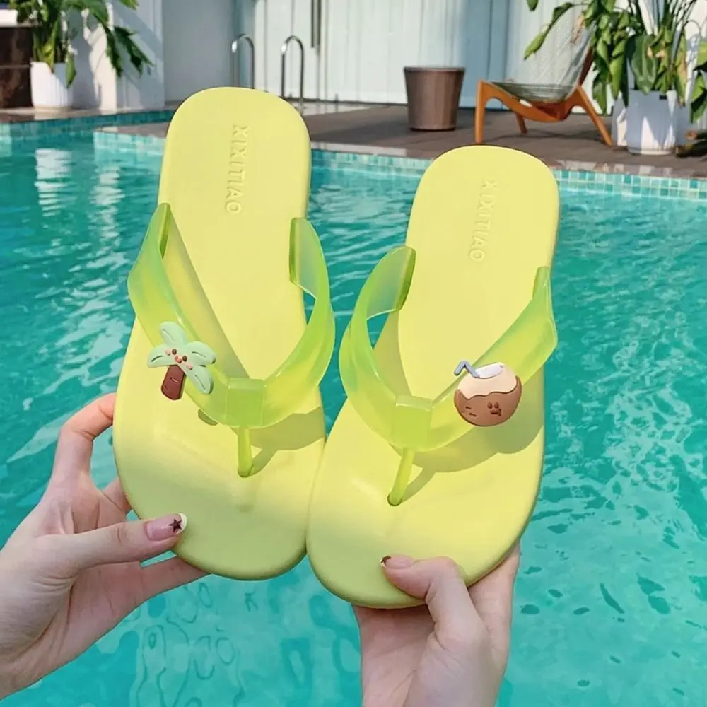 Sweet Transparent Strap Women Flat Flip Flops EVA Anti Slip Beach Thong Sandals Cartoon Soft Soles Platform Slippers Beachwear
Sweet Transparent Strap Women Flat Flip Flops EVA Anti Slip Beach Thong Sandals Cartoon Soft Soles Platform Slippers Beachwear