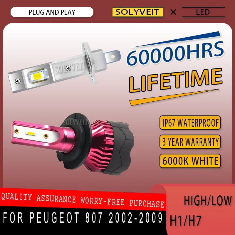 Long-Life Plug-and-Play IP67 Waterproof H1 H7 LED HIGH LOW HEADLIGHTS FOR Peugeot 807 2002 2003 2004 2005 2006 2007 2008 2009
Long-Life Plug-and-Play IP67 Waterproof H1 H7 LED HIGH LOW HEADLIGHTS FOR Peugeot 807 2002 2003 2004 2005 2006 2007 2008 2009