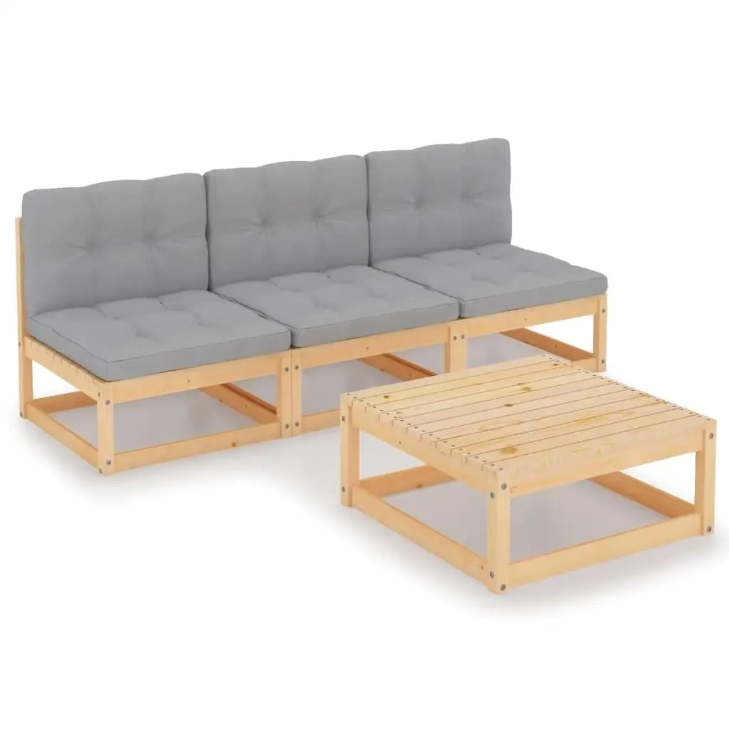 4-Piece Solid Pine Patio Lounge Set with Cushions - Outdoor Furniture for Garden & Balcony
4-Piece Solid Pine Patio Lounge Set with Cushions - Outdoor Furniture for Garden & Balcony