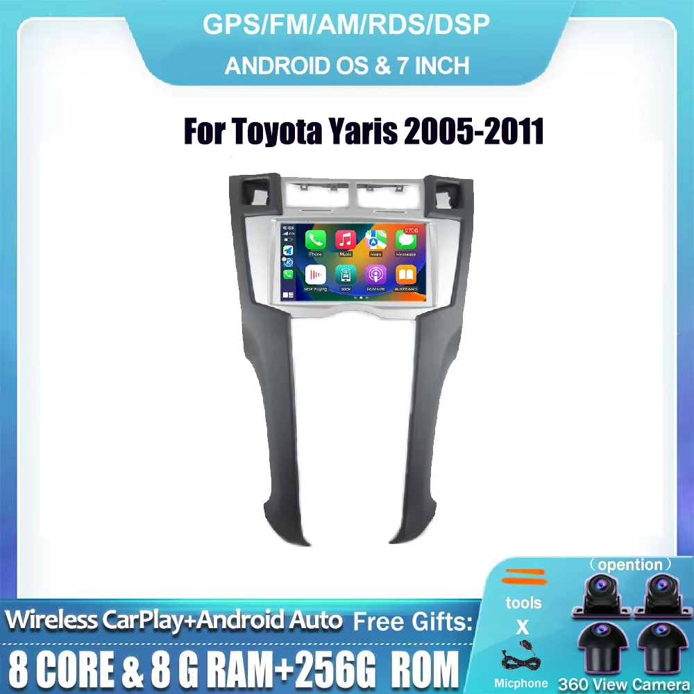 Carplay Auto Android System Car Radio Multimedia Player for Toyota Yaris 2005-2011 Stereo GPS Navigation NO 2DIN Head Unit BT FM
Carplay Auto Android System Car Radio Multimedia Player for Toyota Yaris 2005-2011 Stereo GPS Navigation NO 2DIN Head Unit BT FM