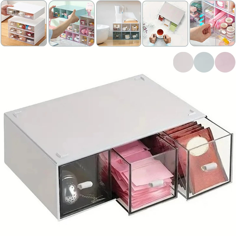 1PC Desktop Transparent Drawer Stackable with 3 Detachable Drawers Tea Bag Jewelry Dispenser Multifunctional Storage Container
1PC Desktop Transparent Drawer Stackable with 3 Detachable Drawers Tea Bag Jewelry Dispenser Multifunctional Storage Container