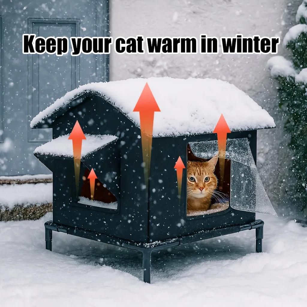 Four Seasons Outdoor Warm Cat House! Oxford cloth insulation windproof dual entrance design, suitable for stray pets
Four Seasons Outdoor Warm Cat House! Oxford cloth insulation windproof dual entrance design, suitable for stray pets