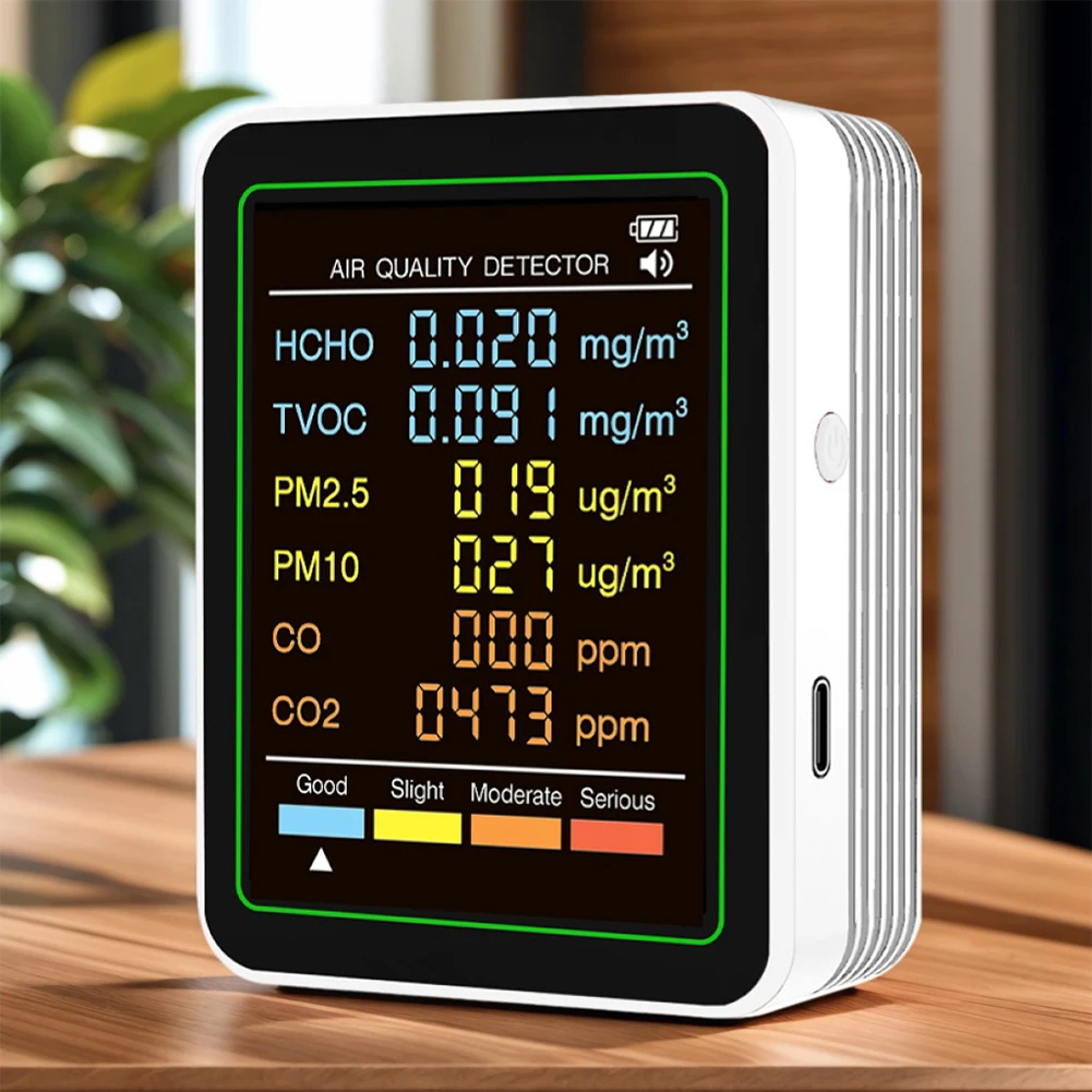 6-in-1 Air Quality Monitor Real-Time HCHO Detector Portable Temperature Humidity Detector for Office & Hotel
6-in-1 Air Quality Monitor Real-Time HCHO Detector Portable Temperature Humidity Detector for Office & Hotel