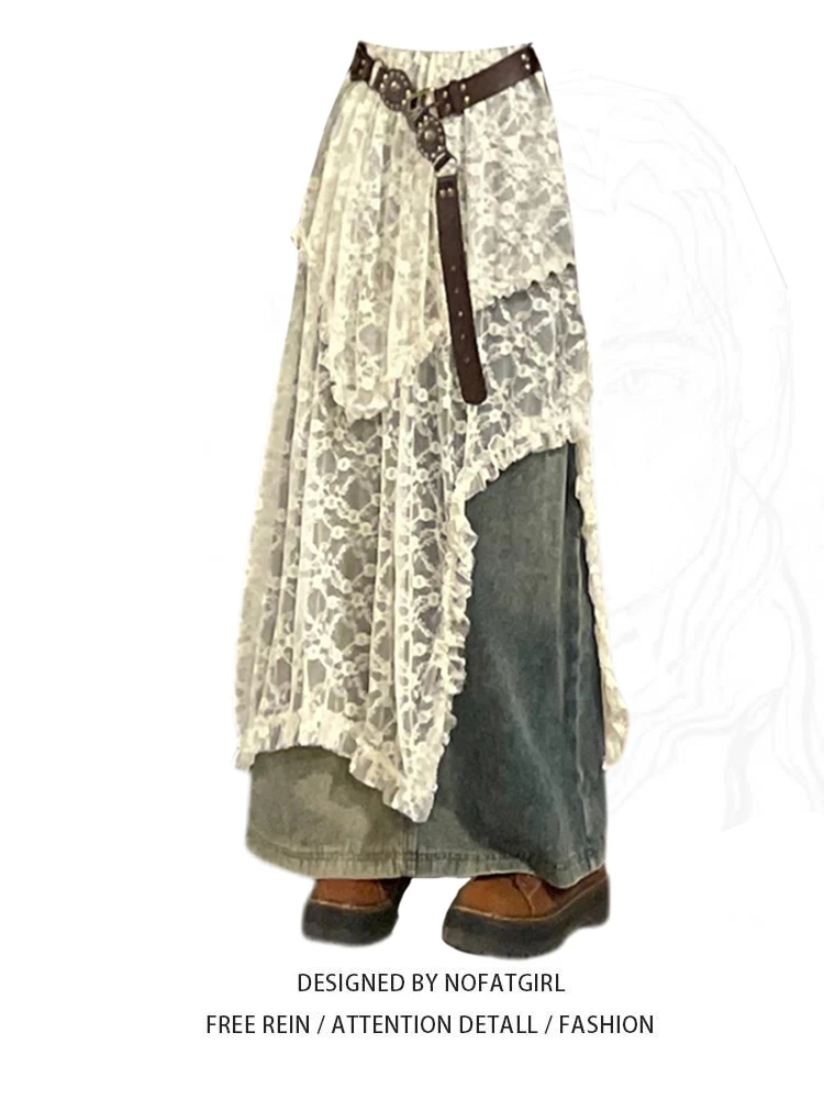 plus Size Women's Mid-Length Skirt Spring 2024 Korean Sle Apron Lace Trim Faux Curtain Layered Wear Pear Body pe
plus Size Women's Mid-Length Skirt Spring 2024 Korean Sle Apron Lace Trim Faux Curtain Layered Wear Pear Body pe