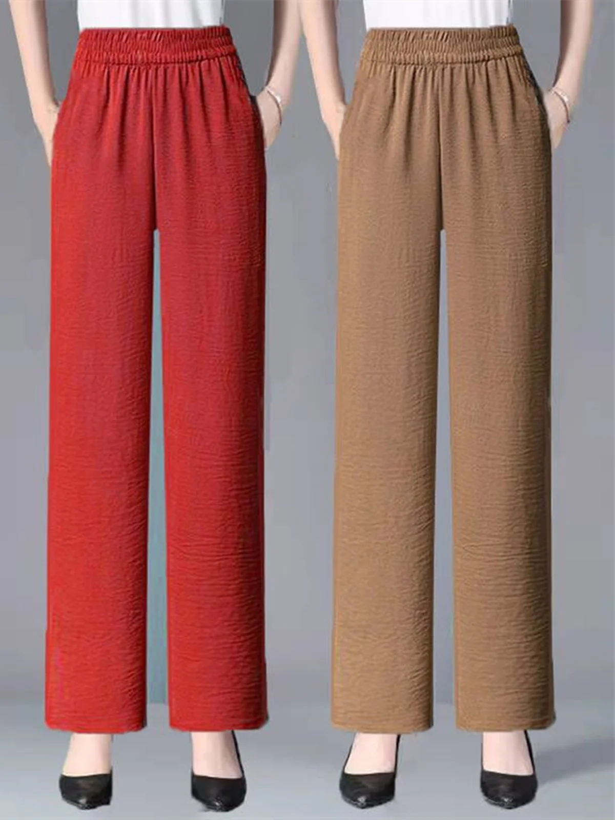 Summer Ice Silk Hemp Straight Leg Pants Thin Mom Jeans High Waist Loose Pure Color plus Size Nine Point Pants for Middle-Aged...
Summer Ice Silk Hemp Straight Leg Pants Thin Mom Jeans High Waist Loose Pure Color plus Size Nine Point Pants for Middle-Aged...