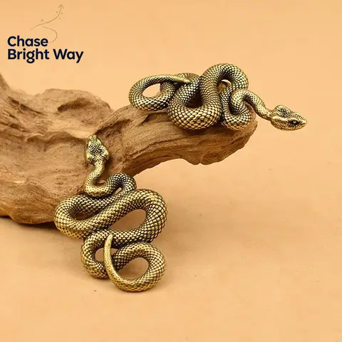 Copper Brass Mini Snake Antique Bronze Decor Figurines For Interior Decoration Desktop Ornament Pure Copper Miniatures Statue