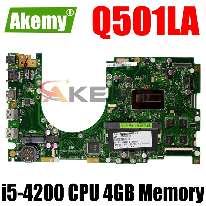 For ASUS Q501 Q501L Laptop Motherboard Q501LA with i5 i7-4th Gen CPU 4GB-RAM Notebook Mainboard 100% Tested OK VivoBook
For ASUS Q501 Q501L Laptop Motherboard Q501LA with i5 i7-4th Gen CPU 4GB-RAM Notebook Mainboard 100% Tested OK VivoBook