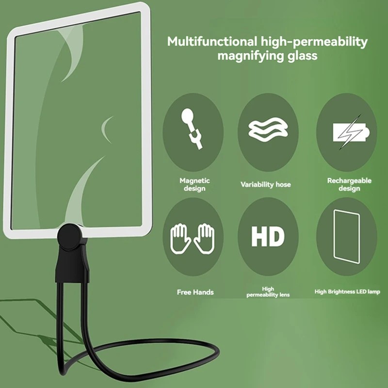 Neck Handheld Desktop Large Lens Magnifier With 50 LED Lights Multi-Purpose Handheld For Seniors
Neck Handheld Desktop Large Lens Magnifier With 50 LED Lights Multi-Purpose Handheld For Seniors