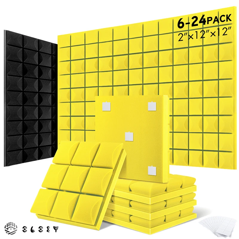 Soundproof Wall Panel 6/12/24 Pcs, For Home Studio Sound Absorbing, Cinema Acoustic Foam Sponge Sound Insulation Treatment
Soundproof Wall Panel 6/12/24 Pcs, For Home Studio Sound Absorbing, Cinema Acoustic Foam Sponge Sound Insulation Treatment