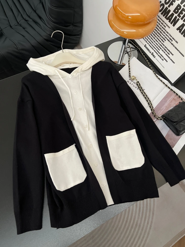 plus Size Faionable Hooded Spliced Knitted Cardigan Women's Autumn Winter New Sle Slimming Color Blo Long Sve Top
plus Size Faionable Hooded Spliced Knitted Cardigan Women's Autumn Winter New Sle Slimming Color Blo Long Sve Top