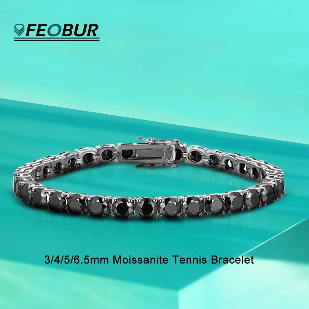 GRA Certified 3/4/5/6.5MM Black Moissanite Tennis Bracelet for Men Women Original 925 Sterling Silver Diamond Bracelets Jewelry
GRA Certified 3/4/5/6.5MM Black Moissanite Tennis Bracelet for Men Women Original 925 Sterling Silver Diamond Bracelets Jewelry