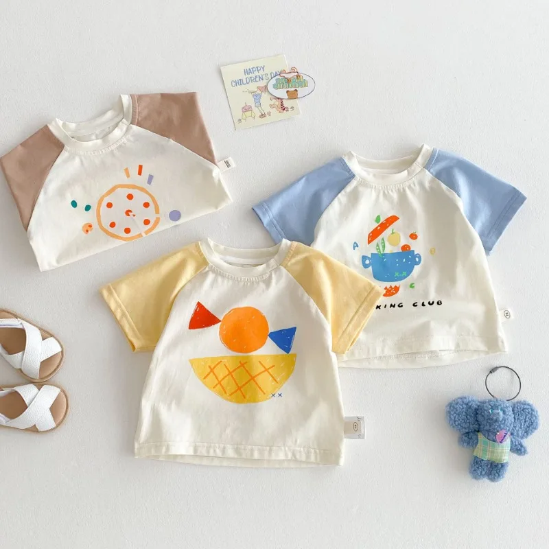 Baby Kids Cute Shorts Sleeve T-shirts Summer Wear Fruit Printed Children's O-Neck Tee Boys Girls Cotton Loose Tops
Baby Kids Cute Shorts Sleeve T-shirts Summer Wear Fruit Printed Children's O-Neck Tee Boys Girls Cotton Loose Tops