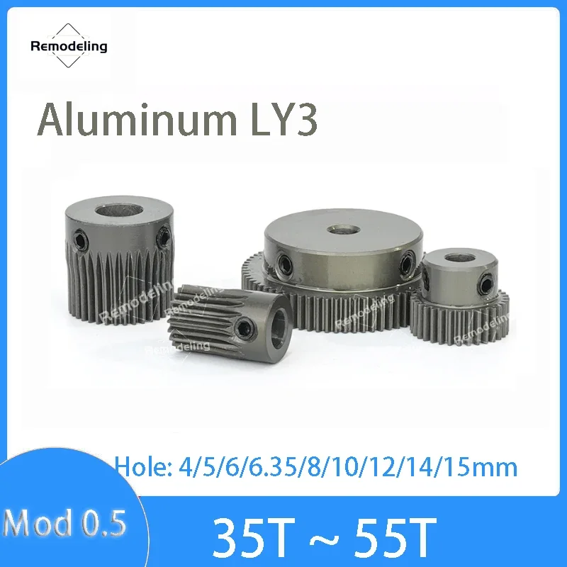 1Pcs 0.5 Mod 35 - 55 Teeth Spur Gear Aluminum LY3 Pinion Step 0.5M 35T-55T Gear Bore 4/5/6/6.35/8/10/12/14/15mm Hard Oxidation
1Pcs 0.5 Mod 35 - 55 Teeth Spur Gear Aluminum LY3 Pinion Step 0.5M 35T-55T Gear Bore 4/5/6/6.35/8/10/12/14/15mm Hard Oxidation