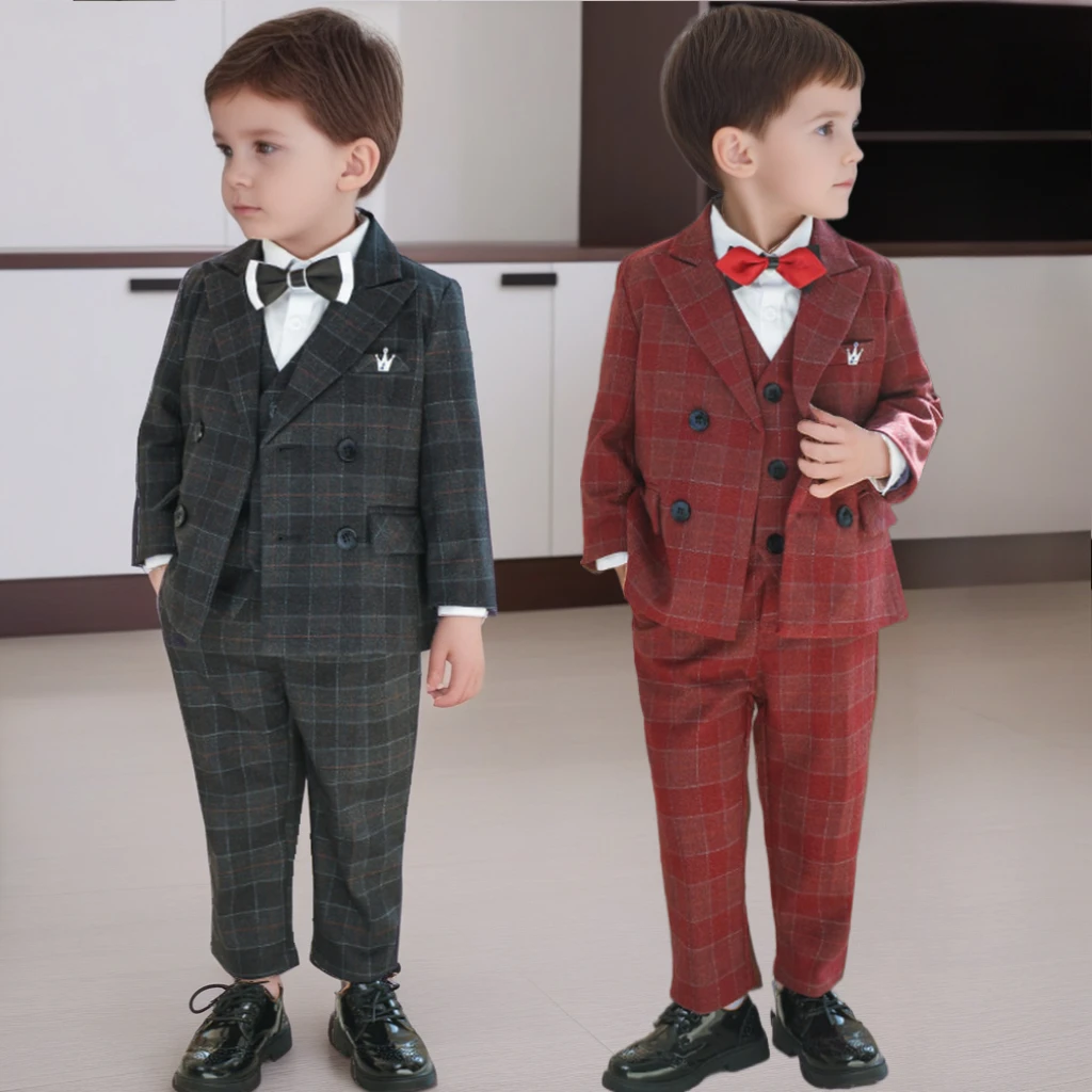 Boys Suit Set British Plaid School Kids Host Performance Costume Flower Children Wedding Outfit Toddler Birthday Formal Wear 8 Y
Boys Suit Set British Plaid School Kids Host Performance Costume Flower Children Wedding Outfit Toddler Birthday Formal Wear 8 Y