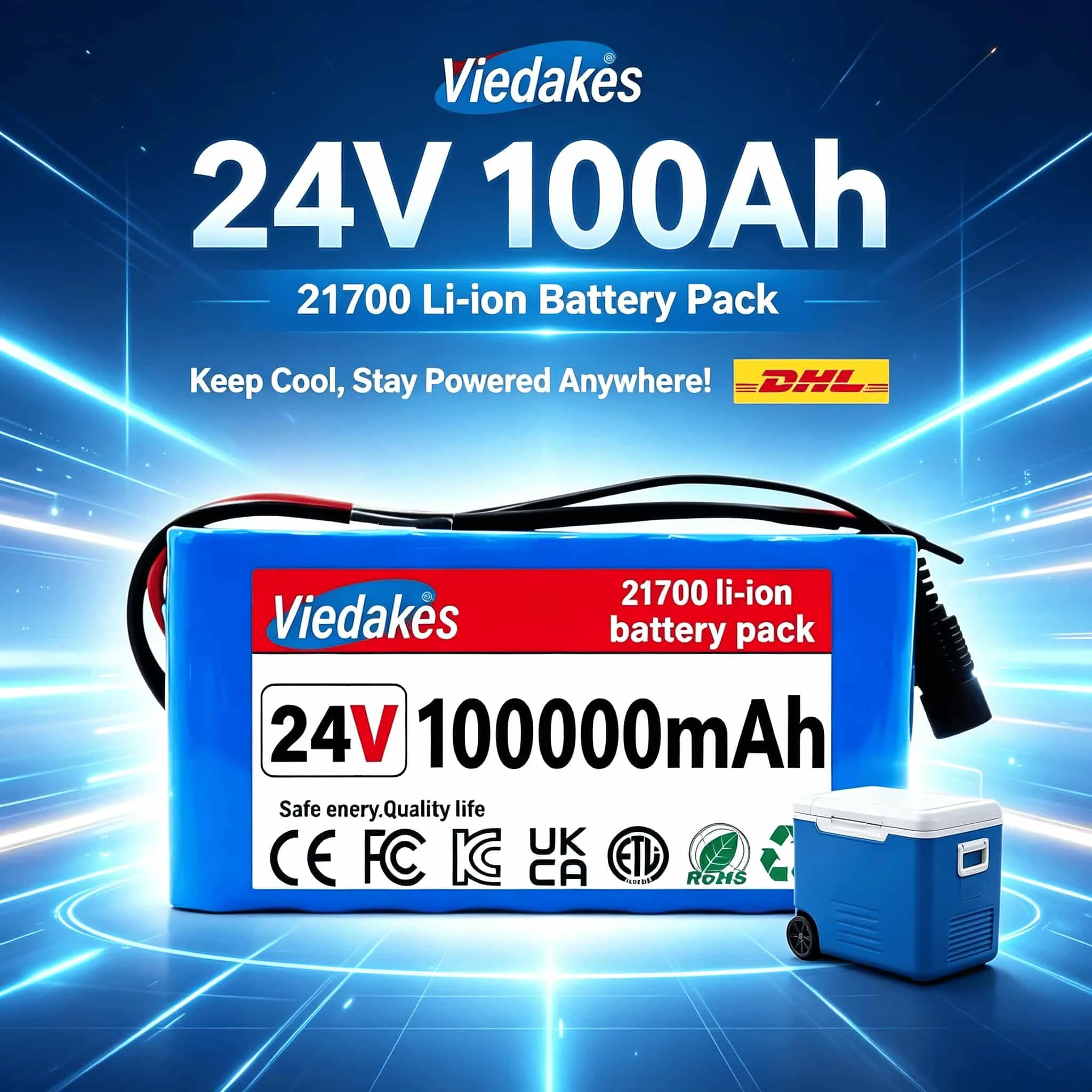24V Lithium Battery 60Ah Built-in 21700, Free 29.4V Charger, Great for Solar Power and Electric Scooter
24V Lithium Battery 60Ah Built-in 21700, Free 29.4V Charger, Great for Solar Power and Electric Scooter