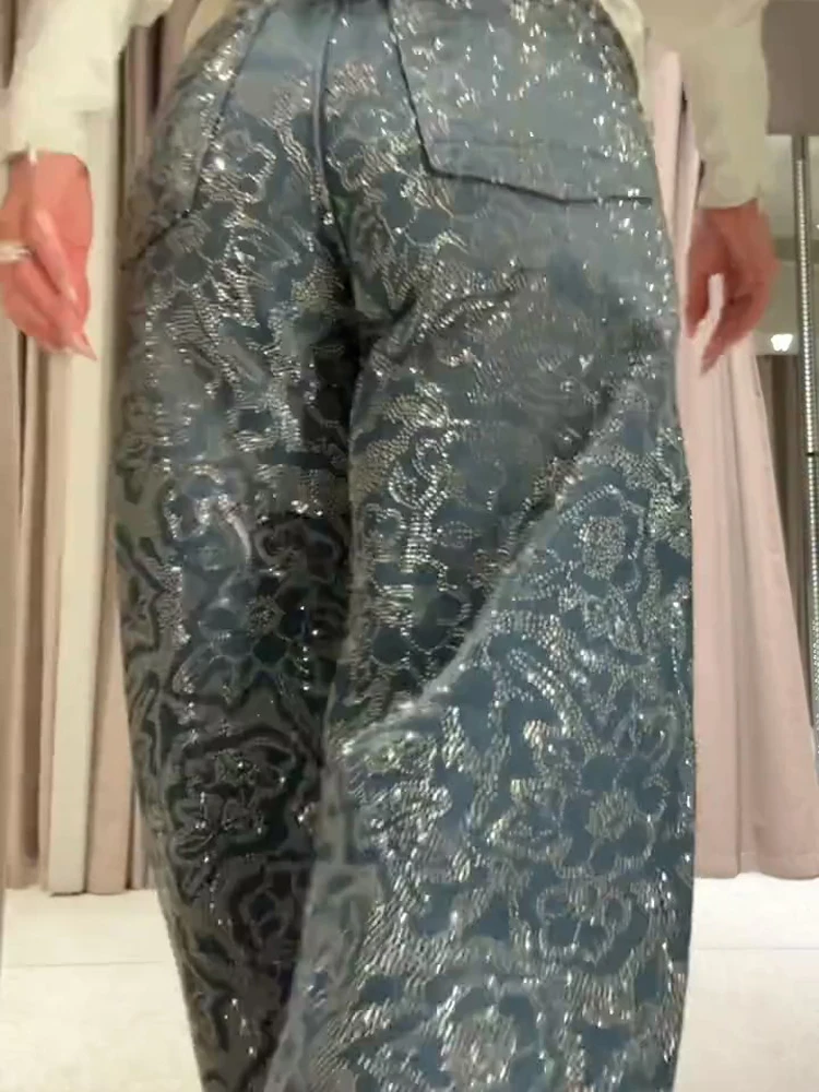 Модные джинсы со стразами и принтом, женские повседневные прямые широкие брюки с высокой талией, свободные длинные брюки 2026, новые весенне-осенние брюки
Модные джинсы со стразами и принтом, женские повседневные прямые широкие брюки с высокой талией, свободные длинные брюки 2026, новые весенне-осенние брюки