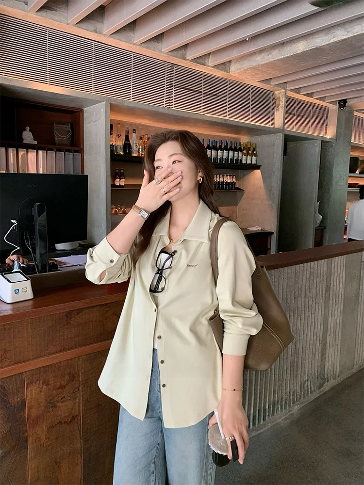 plus Size Women's Casual irt Outerwear Korean Design Loose Fit Cotton Blend Long Sve Mid-Length Girl's Top
plus Size Women's Casual irt Outerwear Korean Design Loose Fit Cotton Blend Long Sve Mid-Length Girl's Top