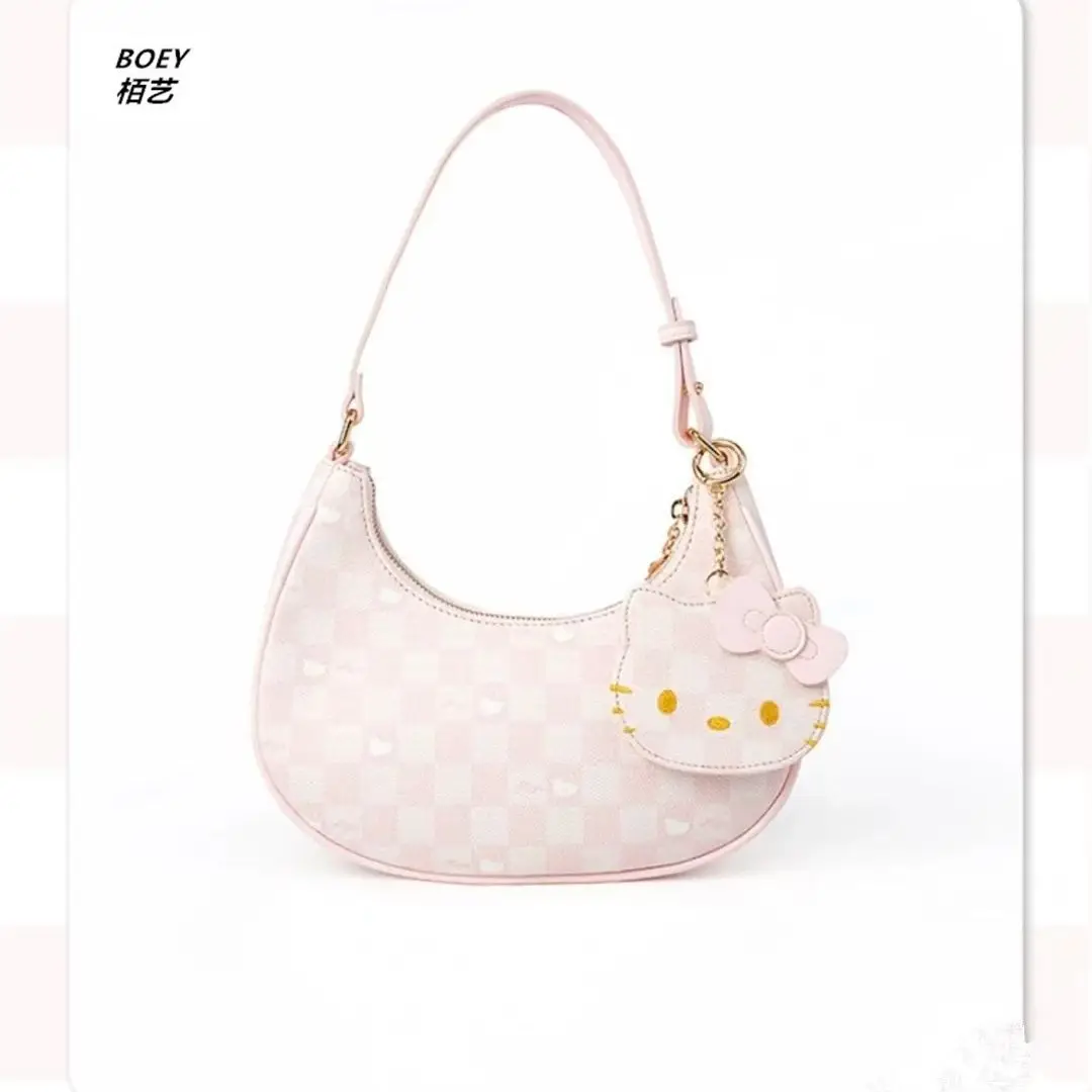 Light Pink Checkerboard Hello Kitty Hobo Shoulder Bag, Pu Leather Underarm Handbag with Decor Charm Fashion Daily Commute Bag
Light Pink Checkerboard Hello Kitty Hobo Shoulder Bag, Pu Leather Underarm Handbag with Decor Charm Fashion Daily Commute Bag
