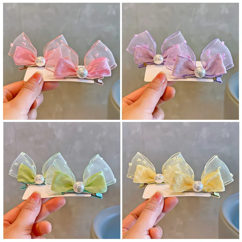 Sweet Pearl Bow Children Hairpins Summer Mesh Bowknot Princess Girls Hair Clips Accessories Kids Barrettes Headwear Headdress
Sweet Pearl Bow Children Hairpins Summer Mesh Bowknot Princess Girls Hair Clips Accessories Kids Barrettes Headwear Headdress