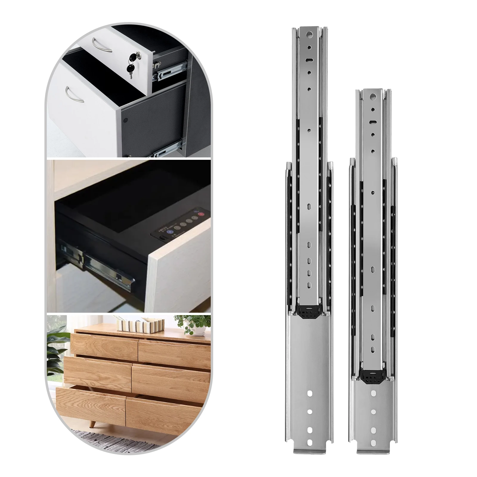 56 Inch Heavy-Duty Locking Drawer Slide Rail Bearing Industrial Slide Rail, 500 Pound Load Capacity Side Installation 1 Pair
56 Inch Heavy-Duty Locking Drawer Slide Rail Bearing Industrial Slide Rail, 500 Pound Load Capacity Side Installation 1 Pair