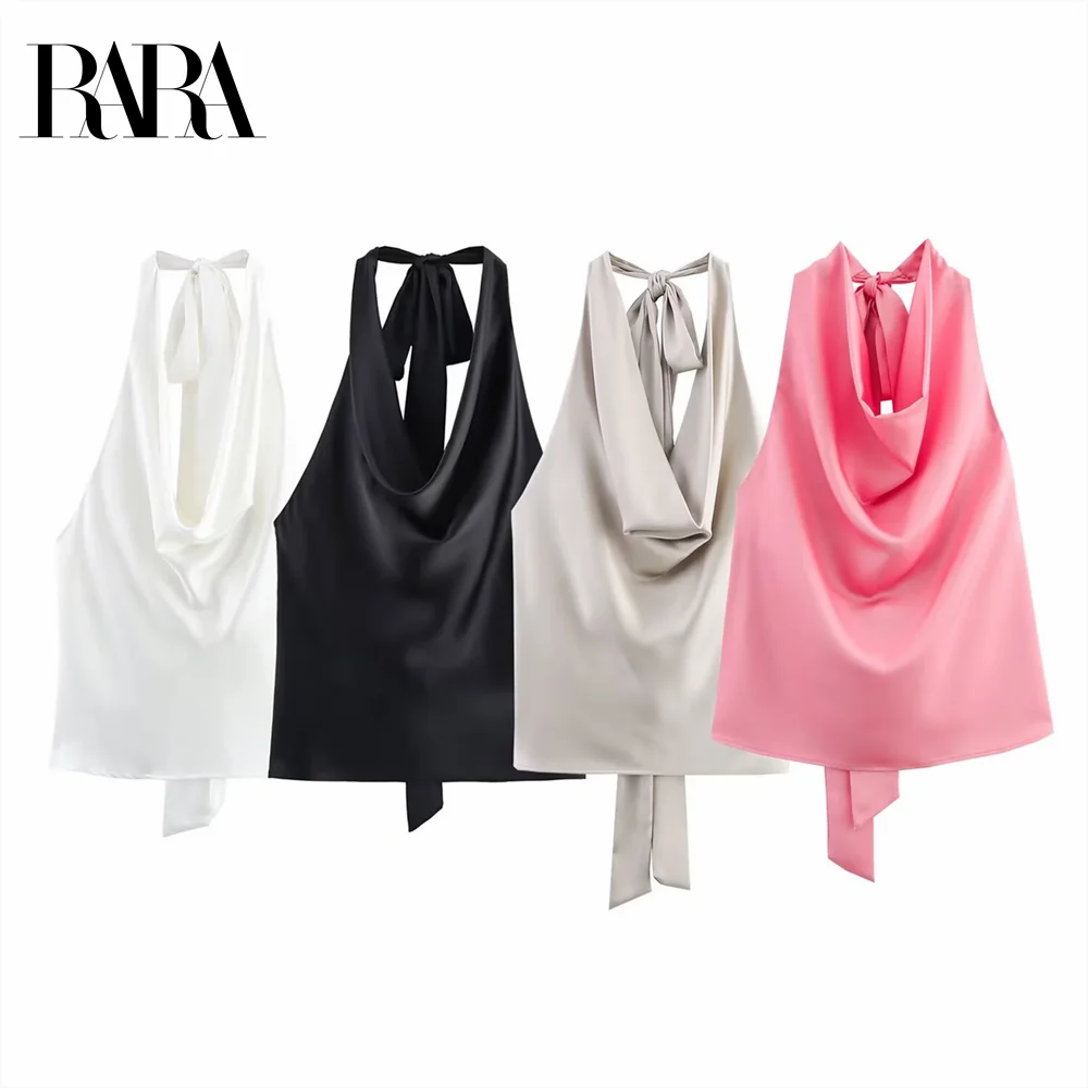 RARA2025 атласная текстура с бретелькой на шее, украшение с бантом, сексуальный однотонный пляжный топ с открытой спиной в праздничном стиле
RARA2025 атласная текстура с бретелькой на шее, украшение с бантом, сексуальный однотонный пляжный топ с открытой спиной в праздничном стиле