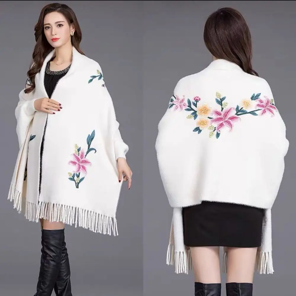 Imitation Cashmere Embroidery Scarf Tassel Thicken Long Fringed Shawl Luxury Elegant Pashmina Blanket
Imitation Cashmere Embroidery Scarf Tassel Thicken Long Fringed Shawl Luxury Elegant Pashmina Blanket