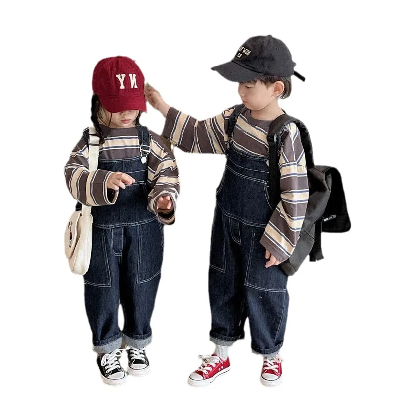 Kid Clothes 2023 Autumn New Boys and Girls Suit Striped Long-sleeved Shirt Loose Children's Cowboy Suspenders Two-piece Set
Kid Clothes 2023 Autumn New Boys and Girls Suit Striped Long-sleeved Shirt Loose Children's Cowboy Suspenders Two-piece Set