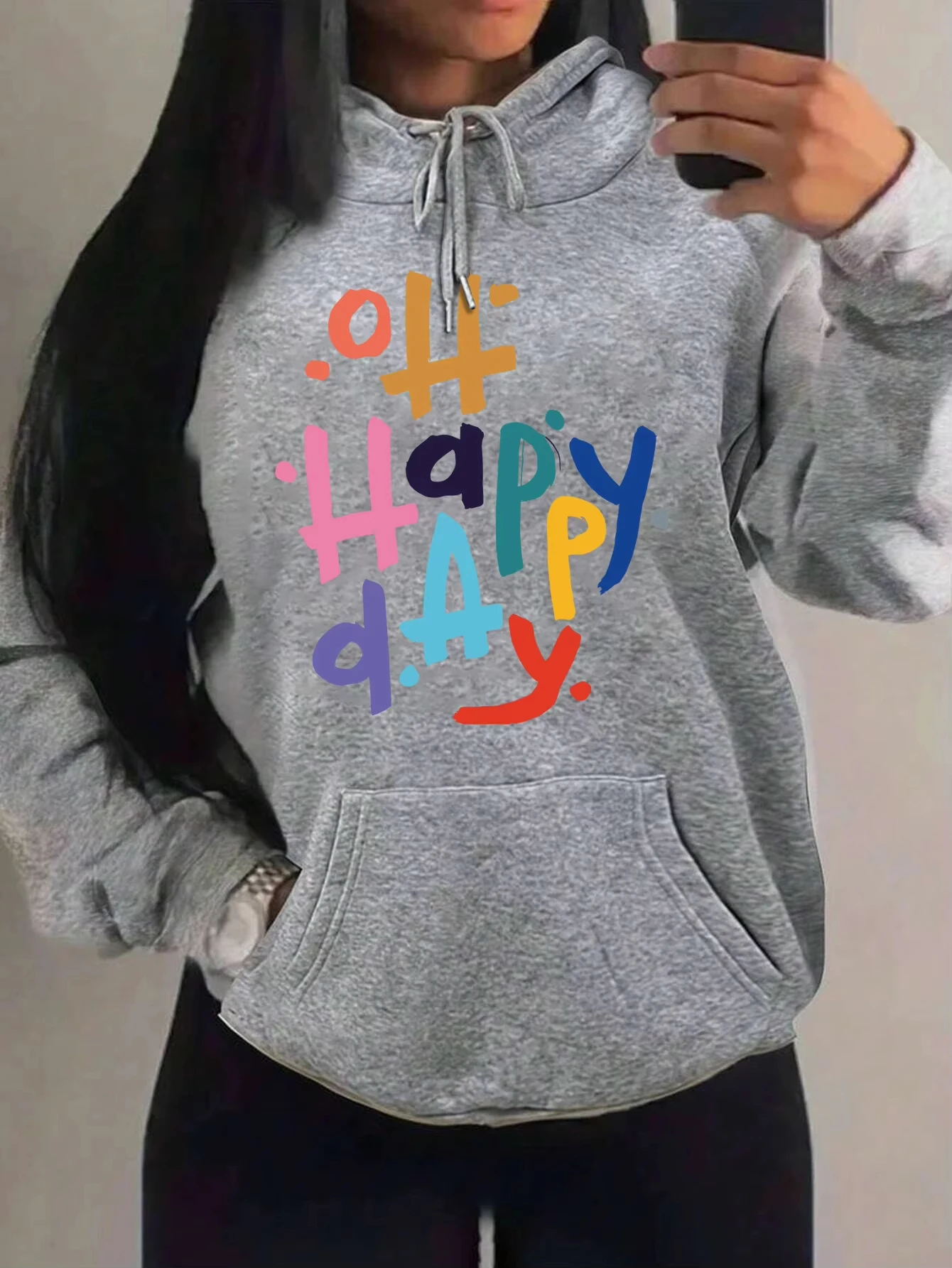 Happy Day Colorful Art Letter Printing Womens Hoody Hip Hop Multicolor Hoodie Fleece Autumn Pullover Pocket Female Hoodies 
Happy Day Colorful Art Letter Printing Womens Hoody Hip Hop Multicolor Hoodie Fleece Autumn Pullover Pocket Female Hoodies