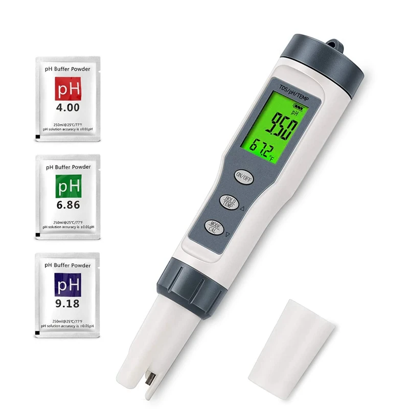 ABJA-3 In 1 Digital PH Meter For Water, TDS/PH/Temp Meter, Water Tester For Drinking Water, Swimming Pool, Hydroponics
ABJA-3 In 1 Digital PH Meter For Water, TDS/PH/Temp Meter, Water Tester For Drinking Water, Swimming Pool, Hydroponics