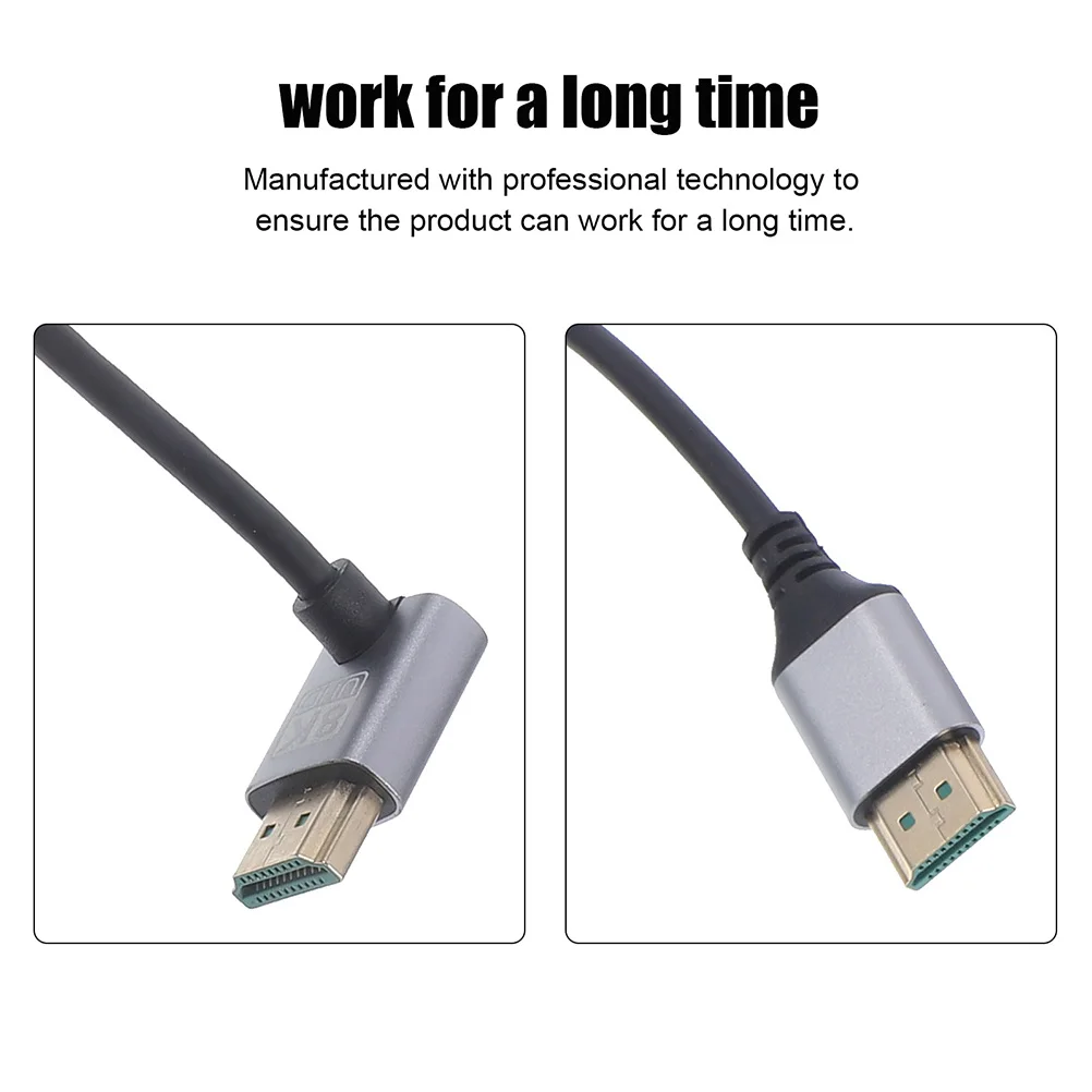 8K HD Monitor Angled Male to Male Cord for Computer Short Durable Aluminum Alloy Audio Video Cable PC Connector 8K Video
8K HD Monitor Angled Male to Male Cord for Computer Short Durable Aluminum Alloy Audio Video Cable PC Connector 8K Video