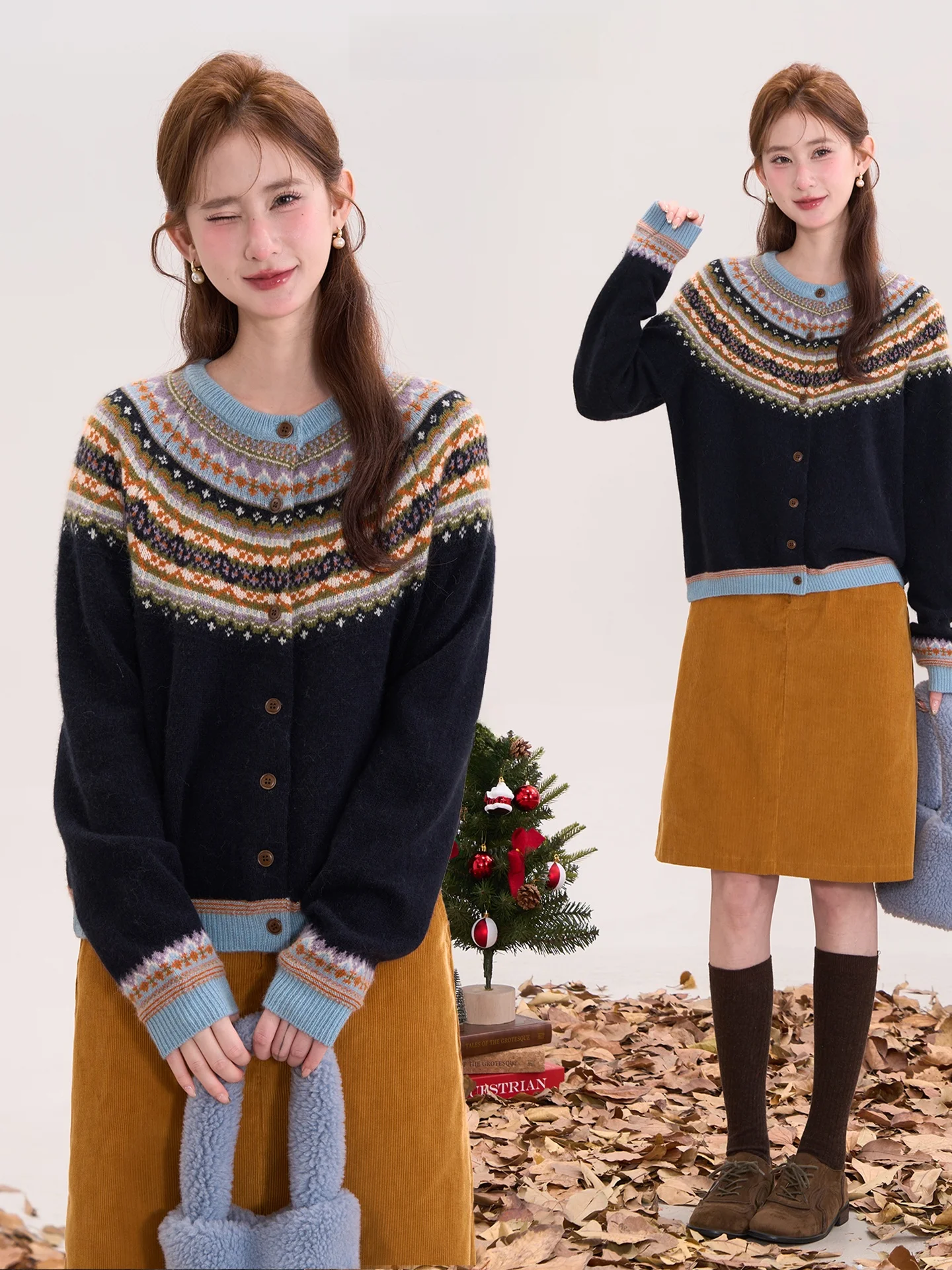 Heme 50 Wool Autumn Winter Knitted Cardigan Sweater Fair Isle Motif round Neck Soft Comfortable Moisture Wicking Vintage Styl...
Heme 50 Wool Autumn Winter Knitted Cardigan Sweater Fair Isle Motif round Neck Soft Comfortable Moisture Wicking Vintage Styl...