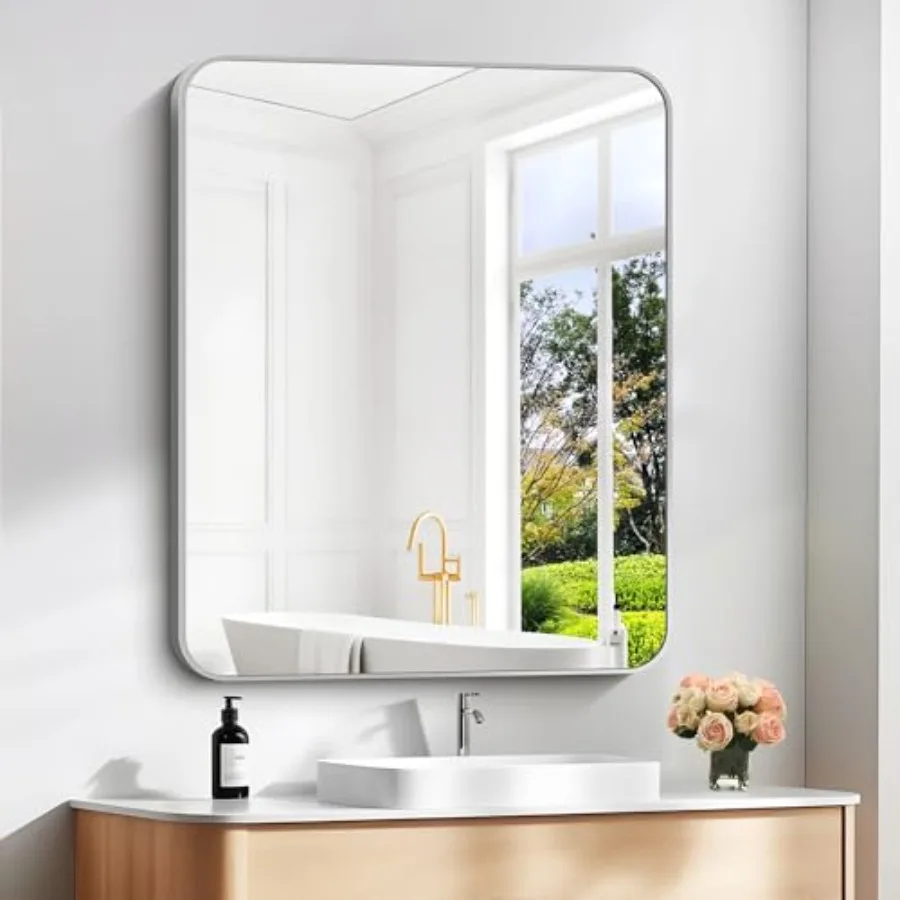 30" x 36"Bathroom Mirror, Wall Mirror with Metal Frame, Decorative Rectangular Vanity Mirror for Bedroom Bathroom Living Room E
30" x 36"Bathroom Mirror, Wall Mirror with Metal Frame, Decorative Rectangular Vanity Mirror for Bedroom Bathroom Living Room E