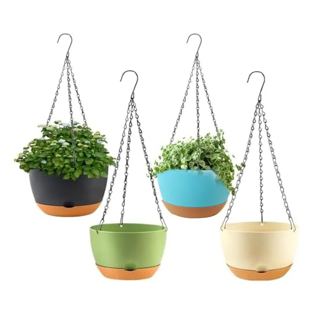 Hanging Planters with Drainage Holes and Self Watering Feature for Indoor Outdoor Use 2 Pieces for Easy Gardening
Hanging Planters with Drainage Holes and Self Watering Feature for Indoor Outdoor Use 2 Pieces for Easy Gardening