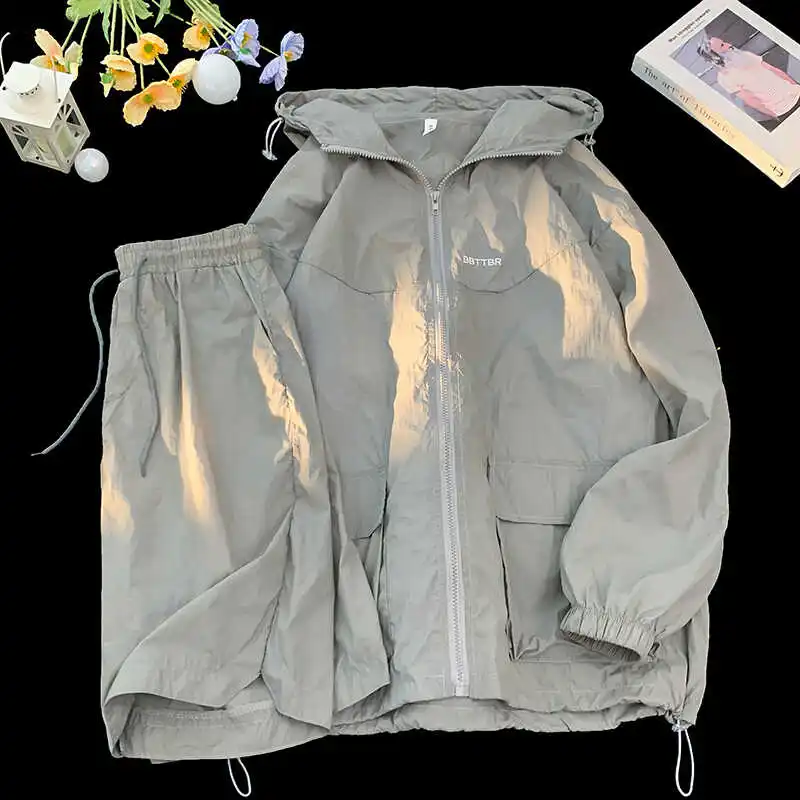 American Sle Qui Dry Ice Silk Couple Casual Sportswear Set Men's Women's Loose ort Pants Long Sve irt Summer Outfit
American Sle Qui Dry Ice Silk Couple Casual Sportswear Set Men's Women's Loose ort Pants Long Sve irt Summer Outfit