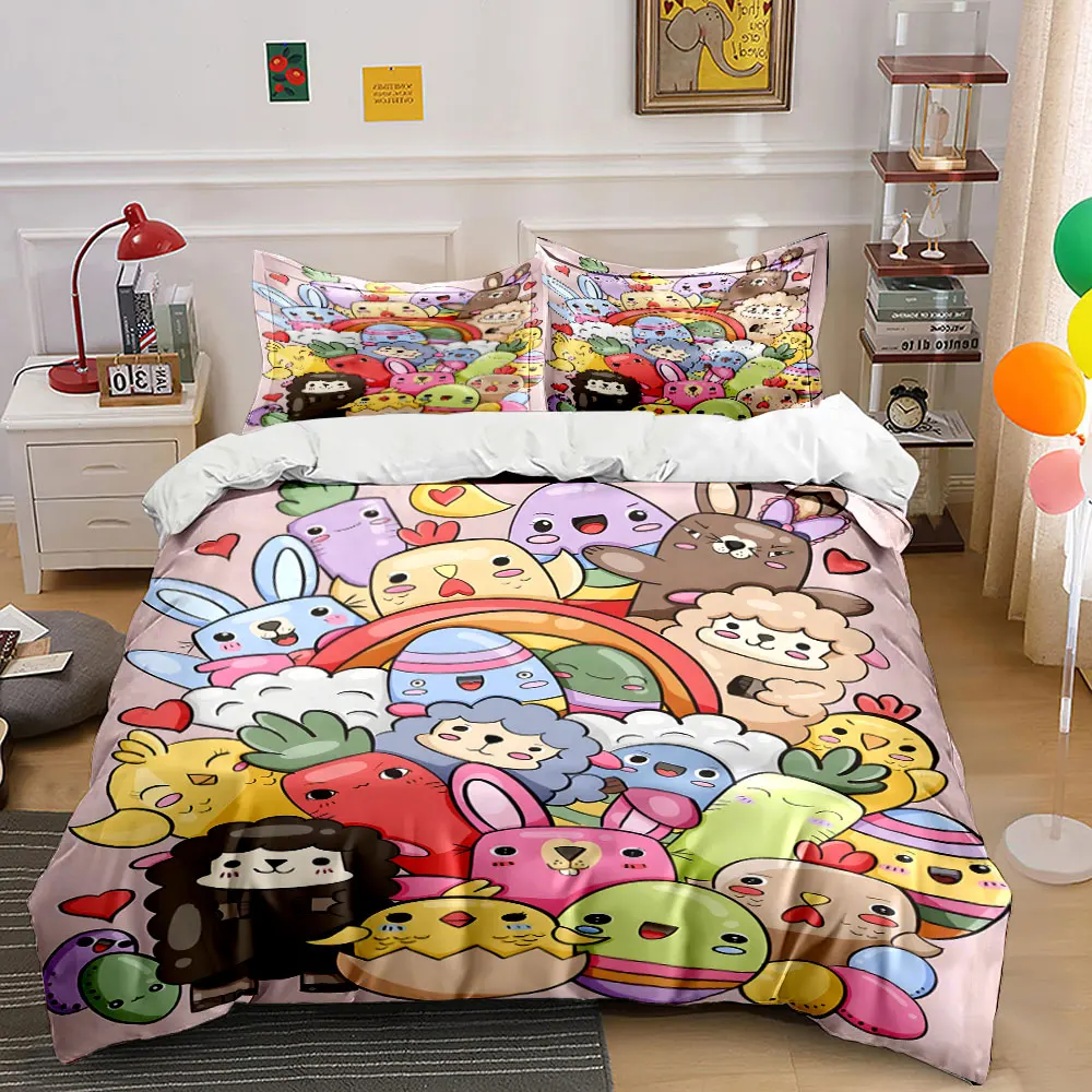 Colorful cartoon animals and veggies Printed Duvet Cover Set1 Duvet Cover+2 PillowcaseMulti Size Bedroom Bedding Decoration
Colorful cartoon animals and veggies Printed Duvet Cover Set1 Duvet Cover+2 PillowcaseMulti Size Bedroom Bedding Decoration