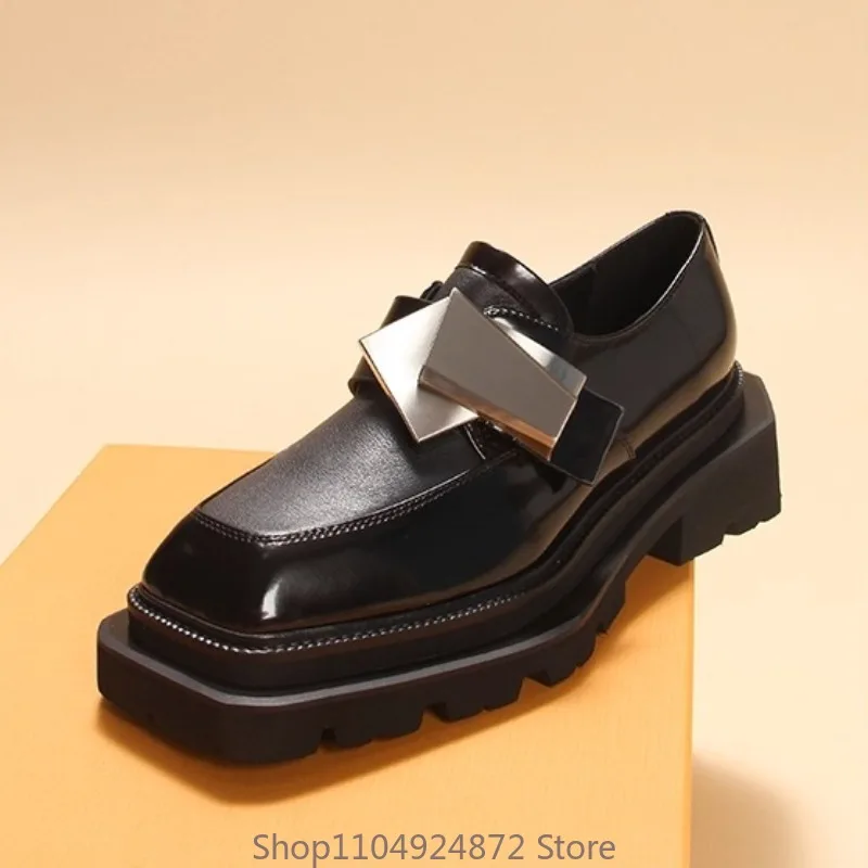 New Design Women Square Toe Loafers Genuine Leather Thick Sole Height Increasing Casual Formal Shoes Fashion Wedding Shoes
New Design Women Square Toe Loafers Genuine Leather Thick Sole Height Increasing Casual Formal Shoes Fashion Wedding Shoes
