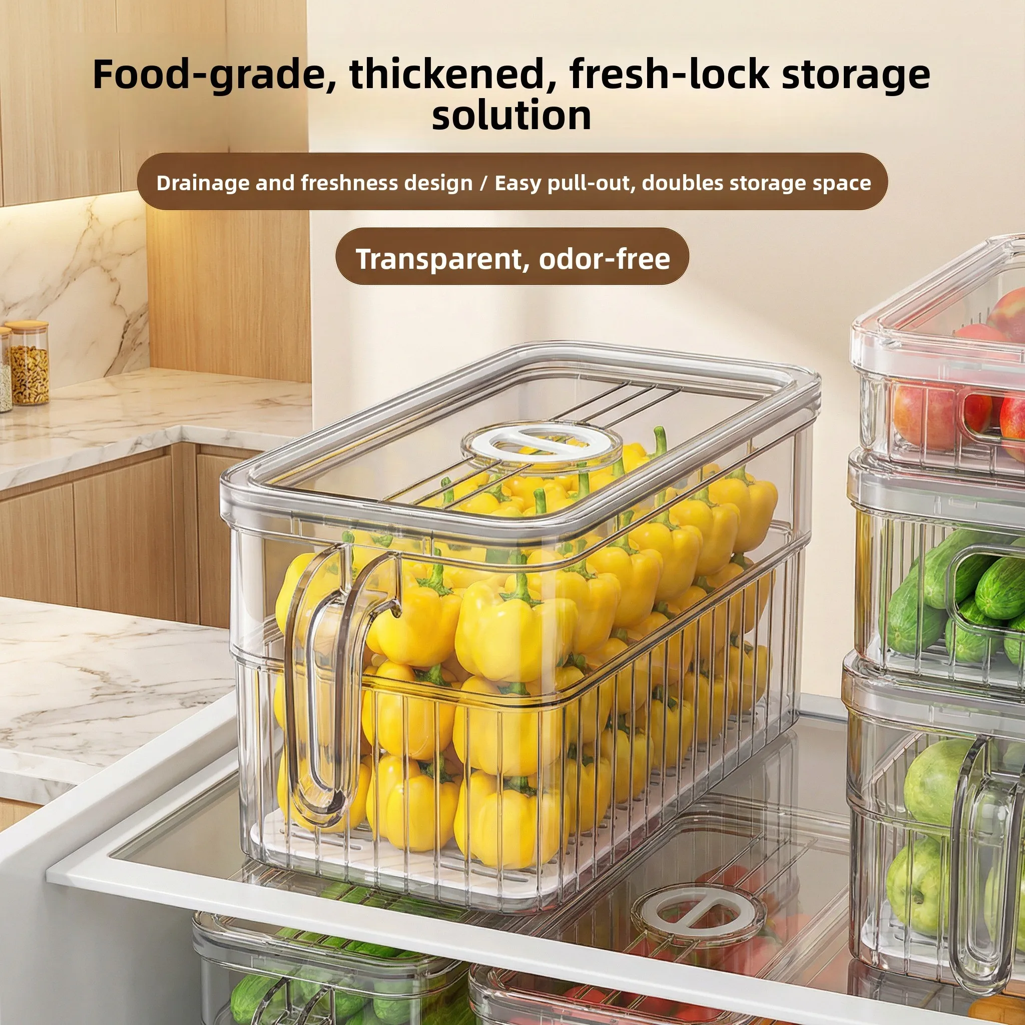 Double Door Fridge Organizer Box Food Grade Preservation Storage Box with Handle Vegetable Fruit Refrigerator Storage Container
Double Door Fridge Organizer Box Food Grade Preservation Storage Box with Handle Vegetable Fruit Refrigerator Storage Container